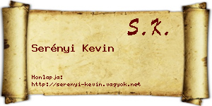 Serényi Kevin névjegykártya